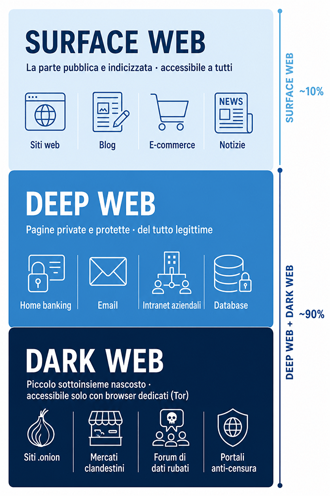 differenze surface deep dark web