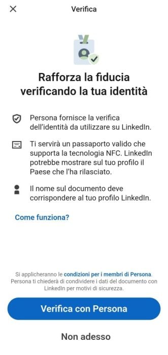 Verifica identità linkedin 1