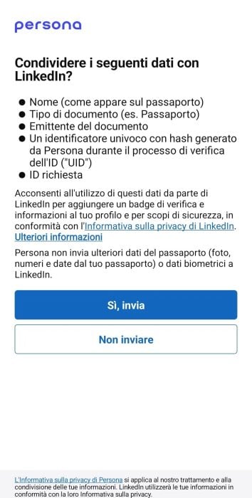 Verifica identità linkedin 3