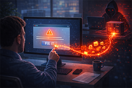 clickfix campagna malware image