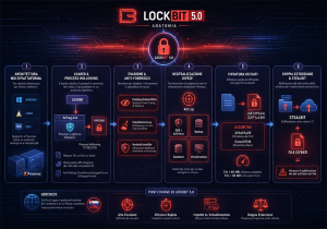 infografica che mostrale fasi di attacco di LockBit