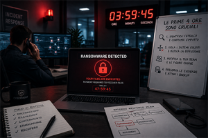 Illustrazione che mostra cosa non fare durante le prime 4 ore di un attacco ransomware