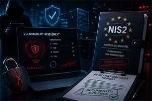 Immagine che descrive come il vulnerability assessment non basti alla conformità NIS2 senza un pentest documentato