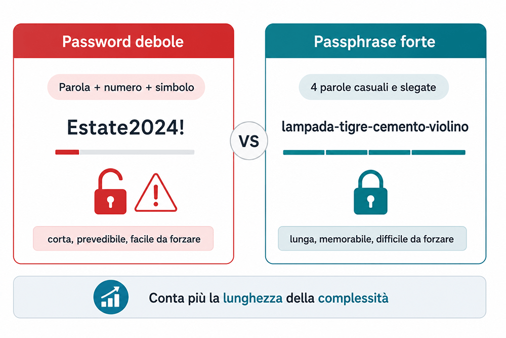 password debole vs passphrase forte