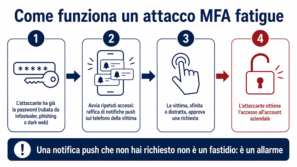 come funziona attacco mfa fatigue